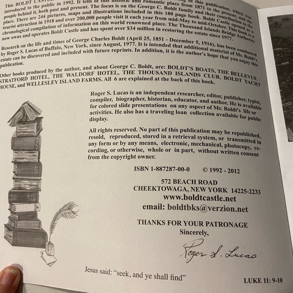 Coffee Table Book BOLDT CASTLE - HEART ISLAND By Roger S. Lucas - Picture 8 of 13